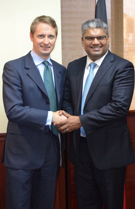 Attorney General Anand Ramlogan SC and British High Commissioner, Arthur Snell 