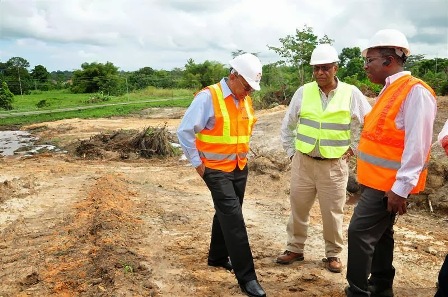 Works Minister Dr Suruj Rambachan visis the Point Fortin worksite for the highway