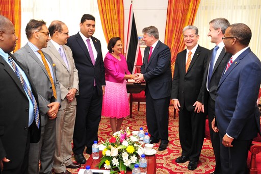  Prime Minister Kamla Persad-Bissessar with the CEO of Shell Group of Companies, Mr. Ben Van Beurden 