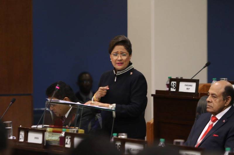 The Leader of the Opposition, Hon. Kamla Persad Bissessar  Photo Courtesy: Parliament of Trinidad and Tobago
