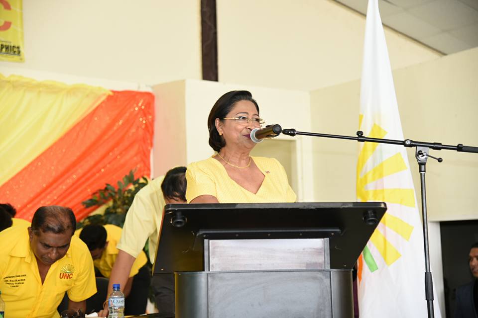 The Honourable Kamla Persad-Bissessar, SC, MP, Political Leader of the United National Congress (UNC) & Leader of the Opposition of the Republic of Trinidad and Tobago  